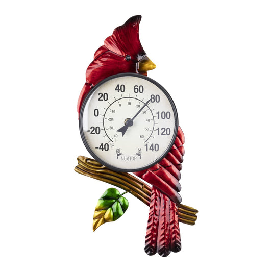 MUMTOP Outdoor Thermometer, Cardinal Large Number Wall Mounted Outside Thermometer for Patio, Yard, Garden