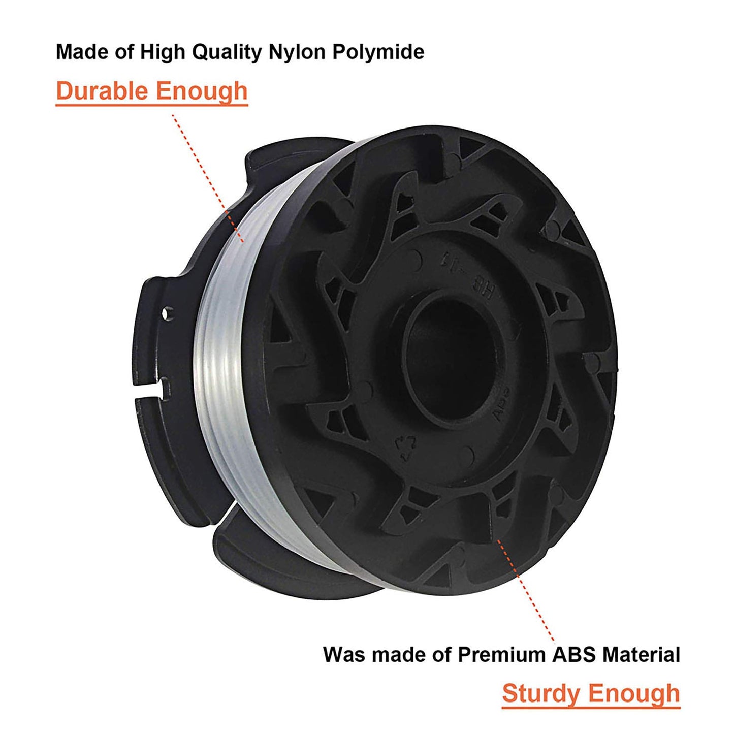 THTEN AF-100 String Trimmer Spool Compatible with Black and Decker GH600 GH900 LST201 LSTE525 BESTA510 30ft 0.065" Refills Line AFS Weed Eater Edger with RC-100-P Spool Cap Covers 6 Pack
