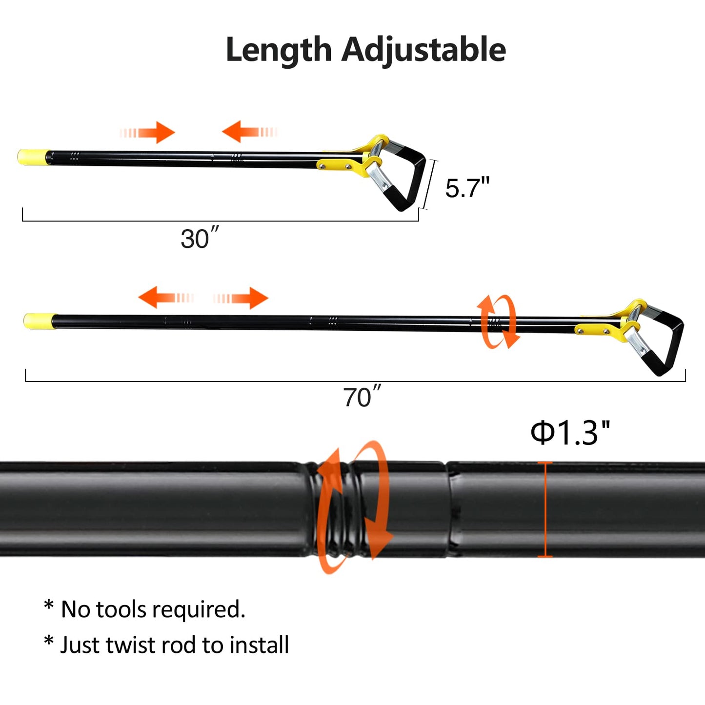 DonSail Hoe Garden Tool - Scuffle Garden Hoes for Weeding Gardening Long Handle Heavy Duty - Adjustable Weeding Loop Stirrup Hoe 30-70 Inch Black