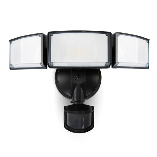 LUTEC 72W 7500LM LED Security Lights Motion Sensor Light Outdoor, 5000K Daylight, IP65 Waterproof, Dusk to Dawn, 3-Head Motion Detected Flood Light for Garage, Yard, Porch(Black)