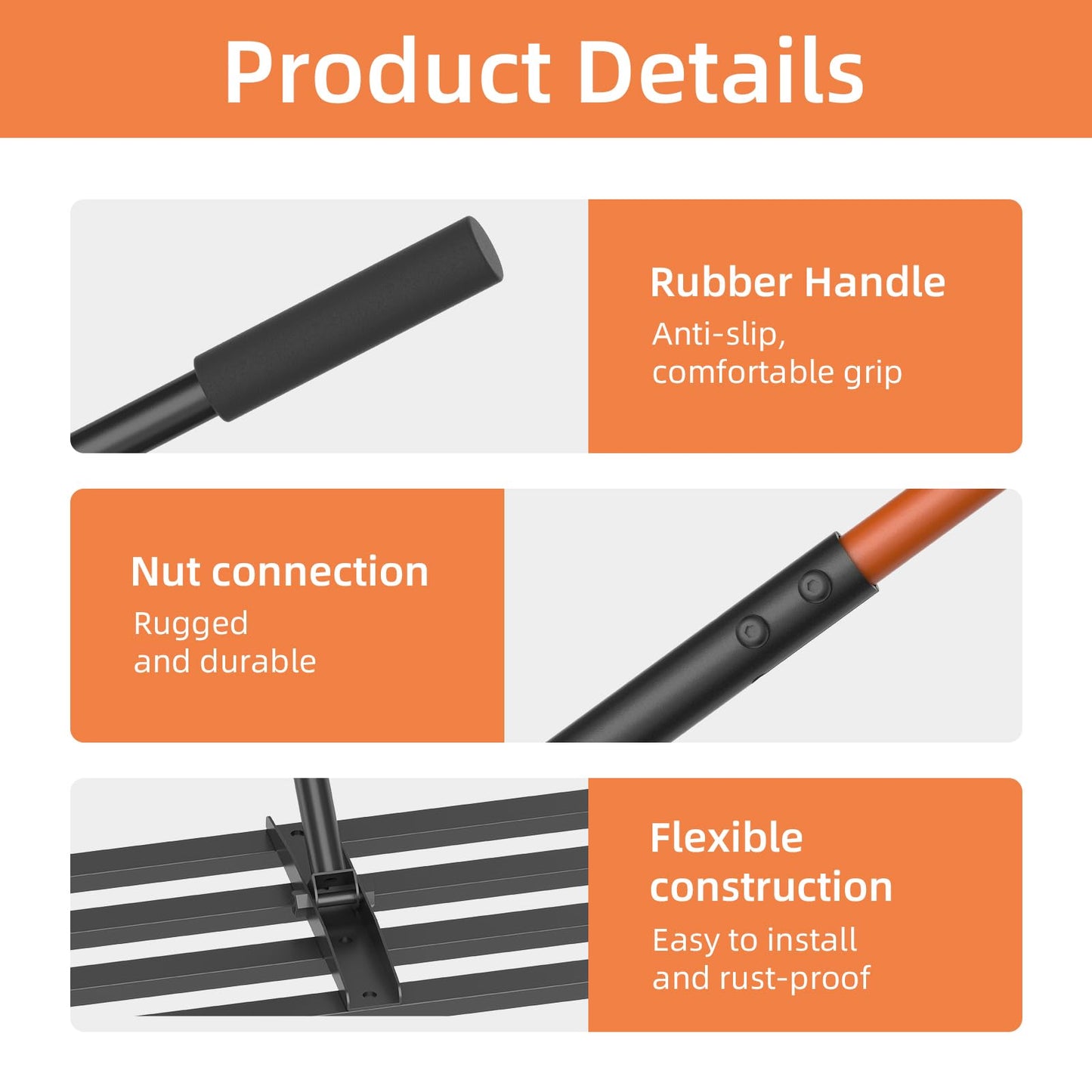 Lawn Leveling Rake 30"x10", Heavy-Duty Stainless Steel Yard Leveling Rake, Professional Soil Leveling Tool for Pastures, Golf Lawns, Gardens, Yards (Black)