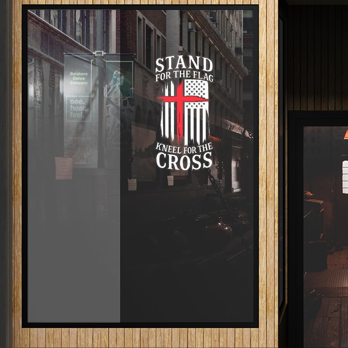 Premium Stand for The Flag Kneel for The Cross Vinyl Decal – Weatherproof Durable Sticker for Car, Truck, Laptop, Toolbox, Window, Tumbler – Patriotic Christian Design (12x9 inches)