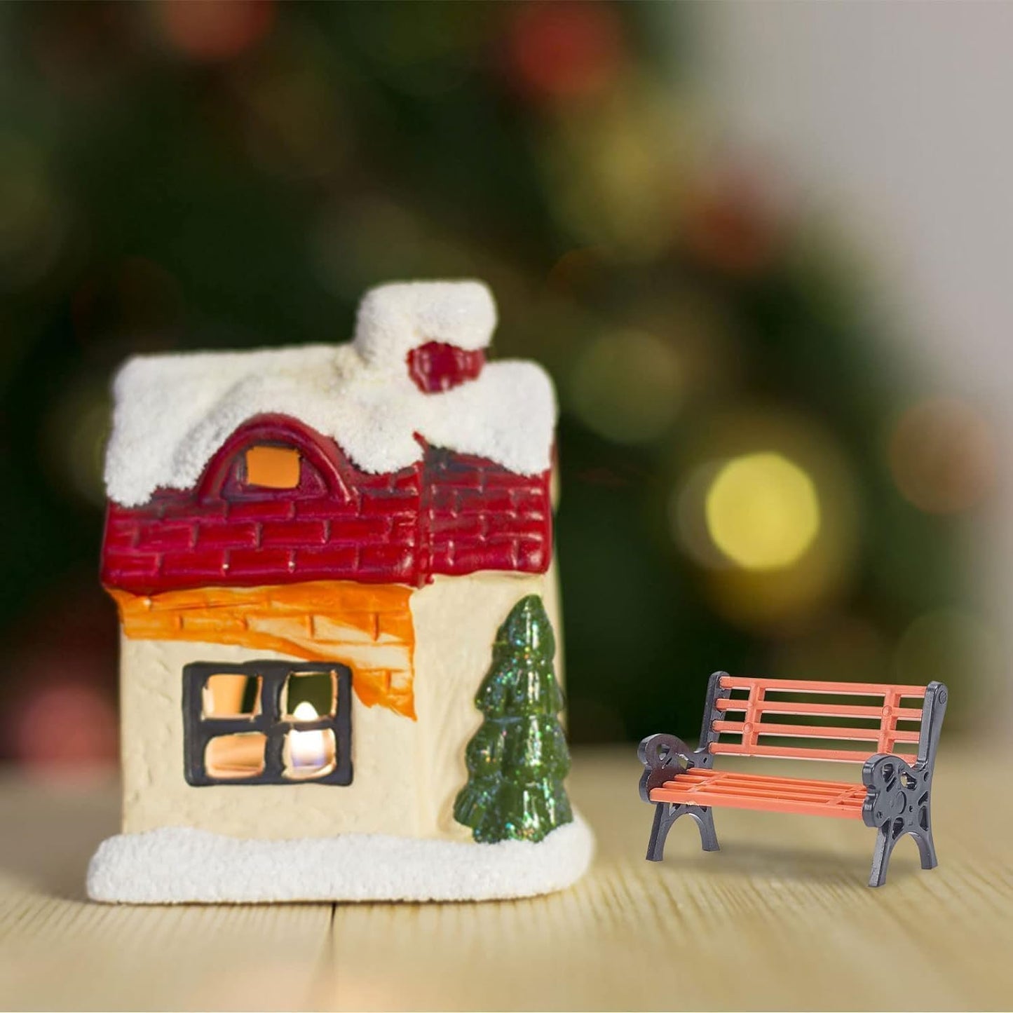 5 Pcs 1:50 Miniature Park Bench 2.8 CM / 1.1 Inch, Tiny Street Seat Chair for Model Train Platform, Architecture Model, Dollhouse & Fairy Garden Micro Landscape Decor