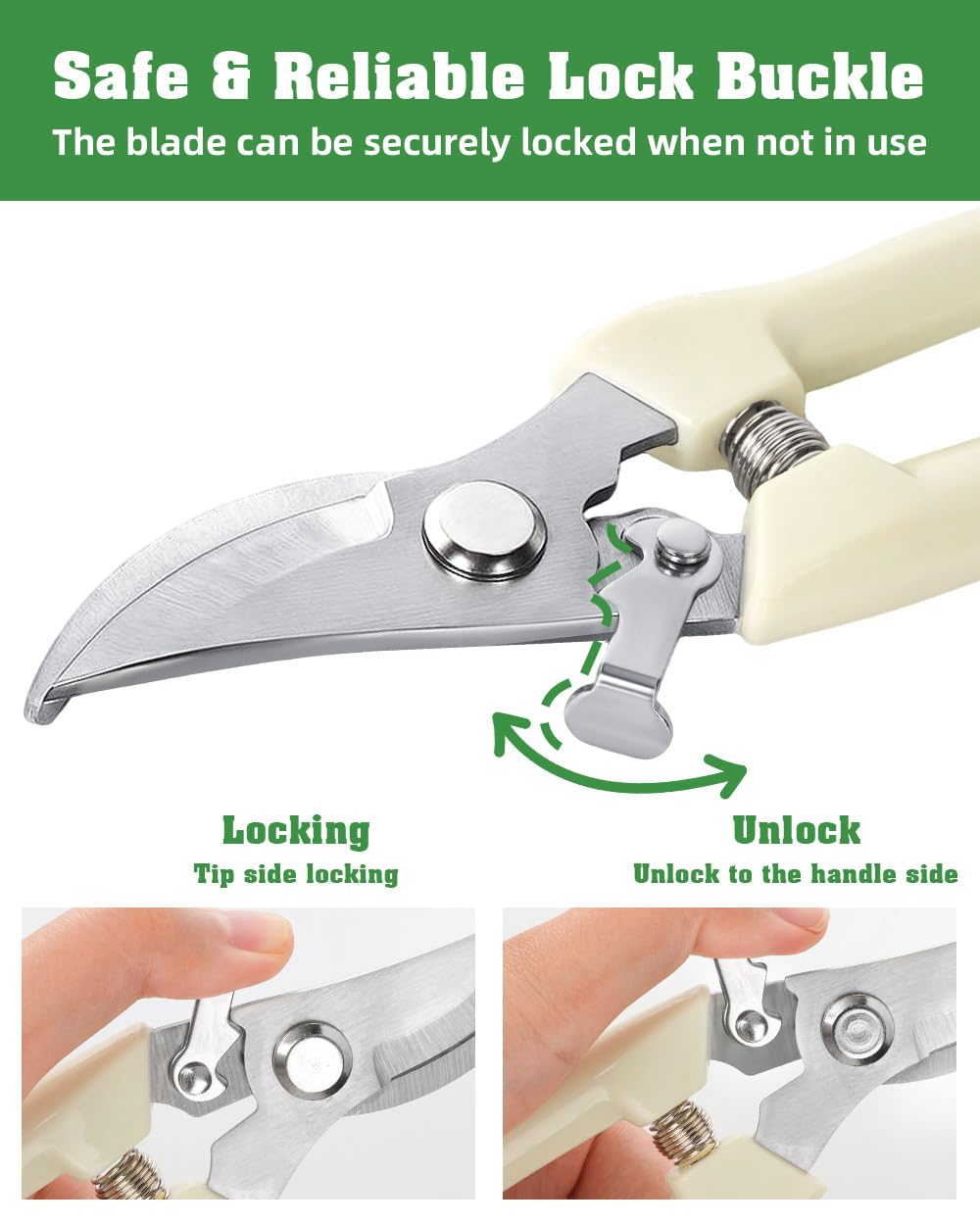 EWPJDK 4 Pack Garden Shears, Stainless Steel Shears Gardening Tools, Scissors, Garden Clippers, Pruning Shears (White)