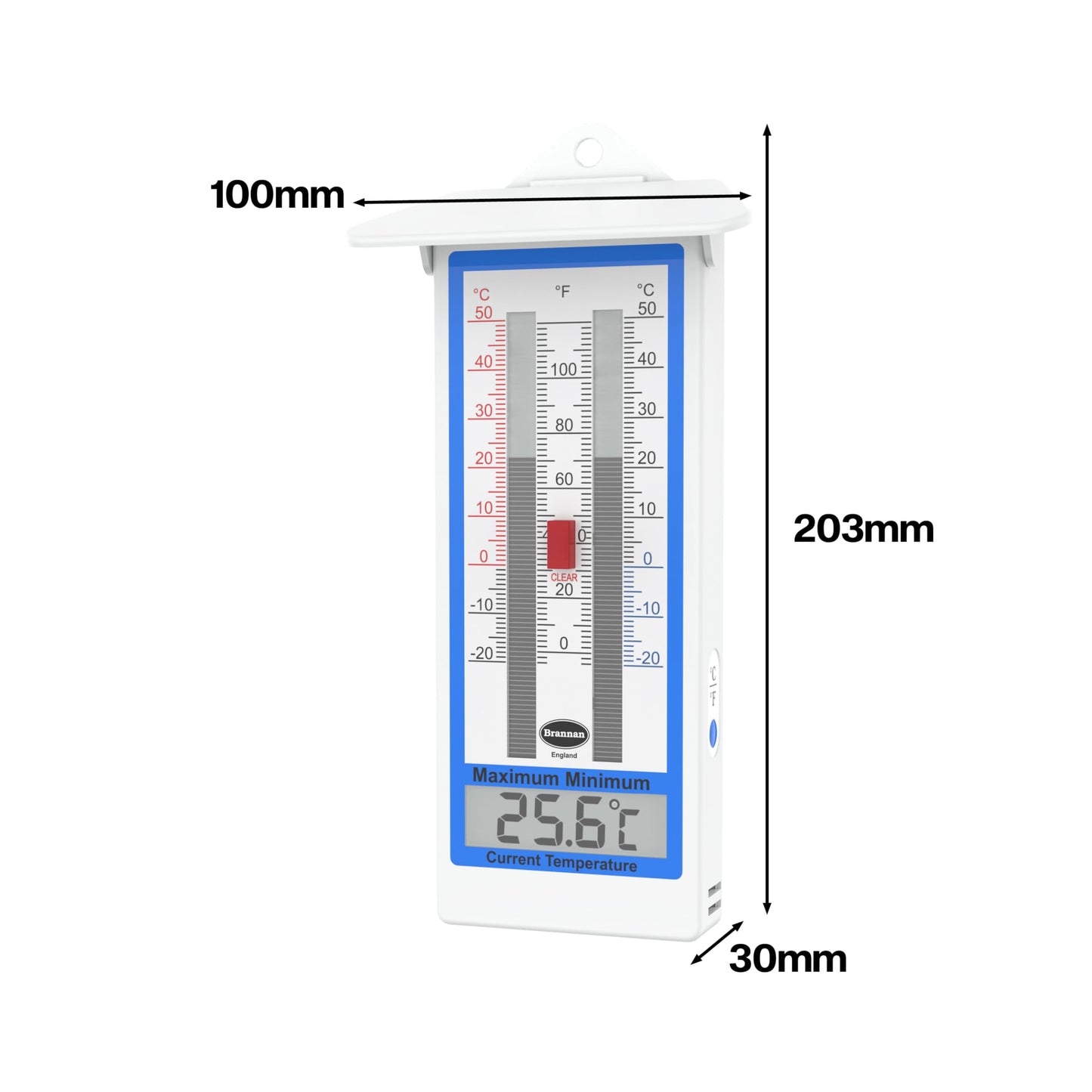 Digital Greenhouse Thermometer - Max Min Thermometer for Greenhouse or Garden, Maximum and Minimum Temperatures, Indoor Outdoor Accessory