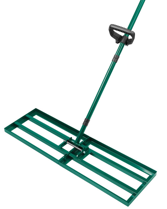 JivaJot Lawn Leveling Rake 30x10'', Yard Leveling Rake for Soil with Adjustable Handle, Stainless Steel Lawn Leveler Tool for Garden, Backyard, Farm, Golf Course