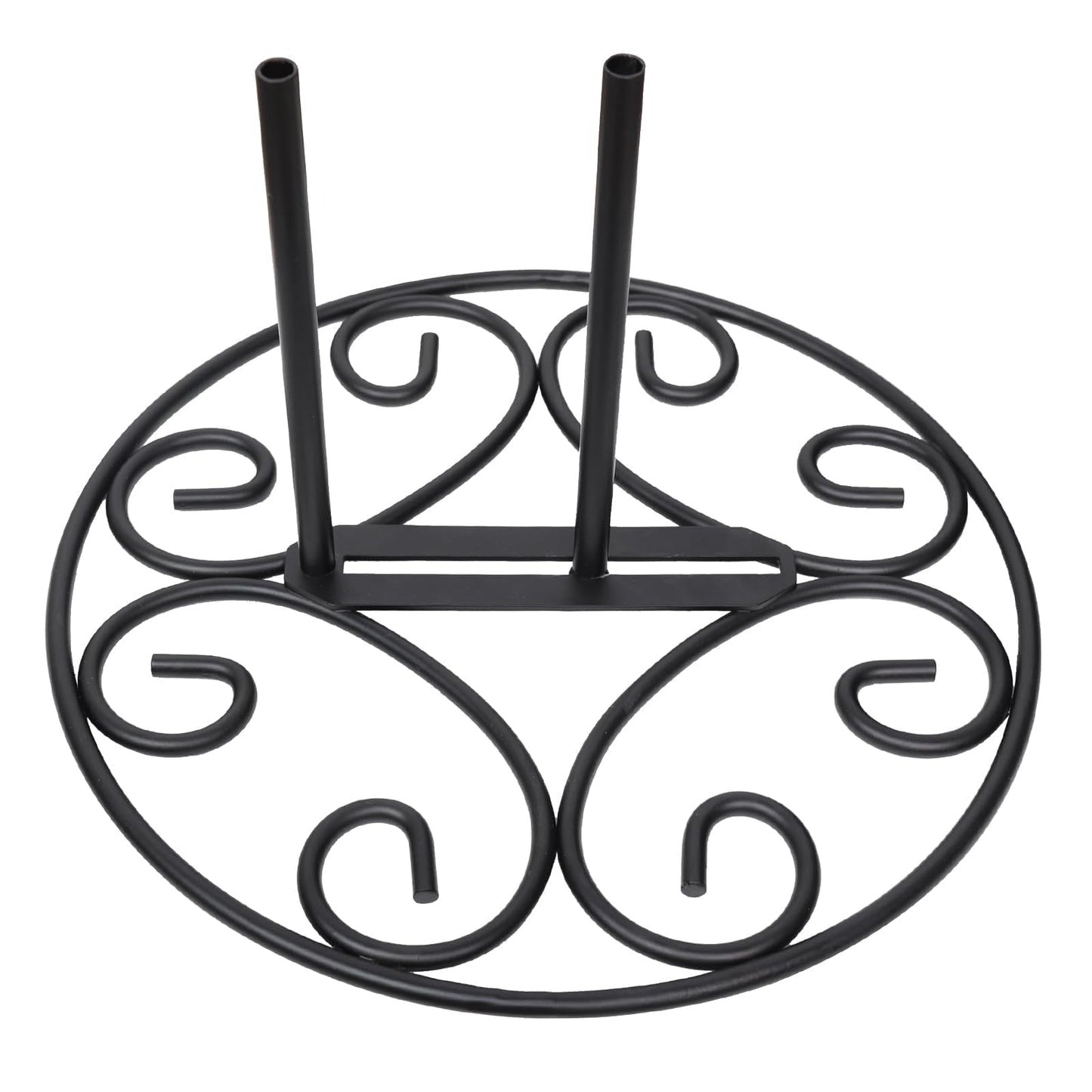 ESTTOP Garden Flag Stand Base, Free Standing Decorative Metal Scroll Flag Stand, 11 Inches Wide x 6 Inches High 1.4 lbs Solid Steel, Suit for Yard, Patio,Lawn, Deck, Sidewalk, Tailgate, Porch