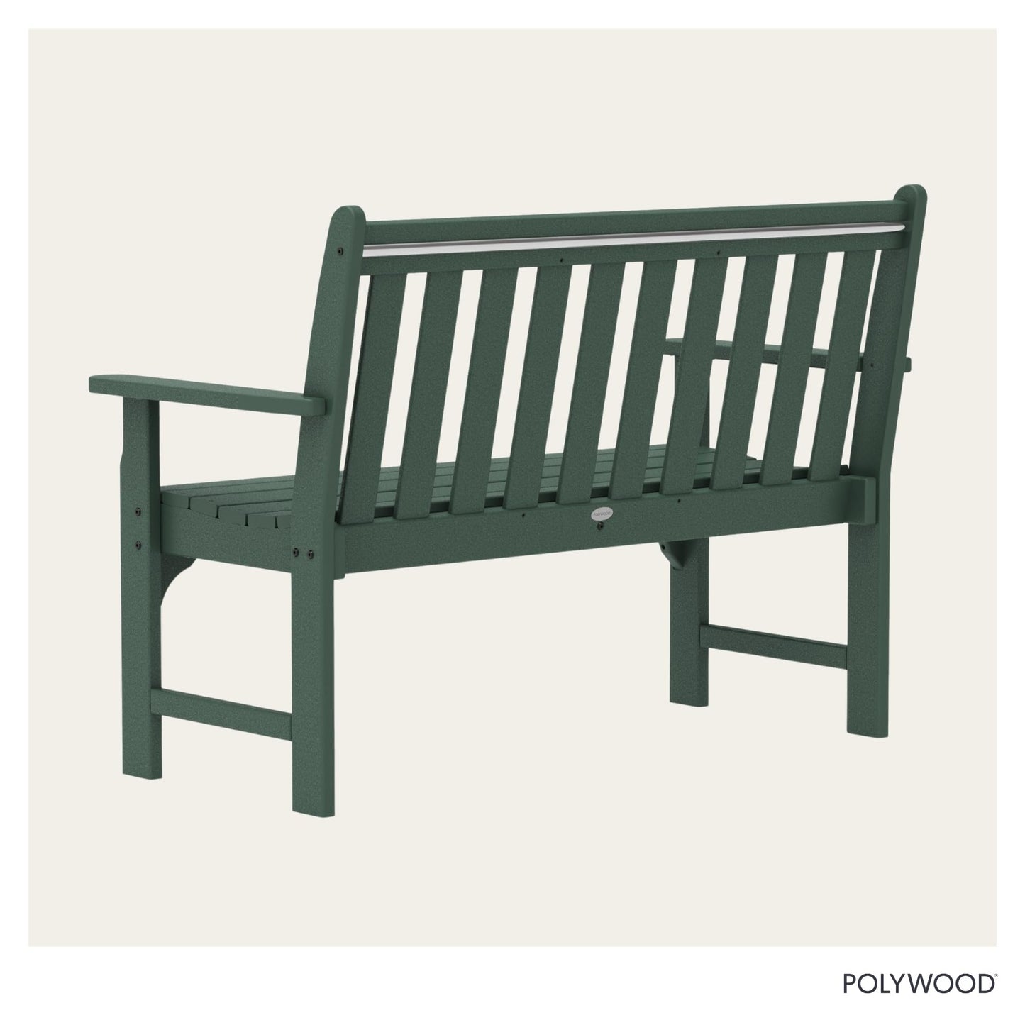 POLYWOOD Vineyard 48" Outdoor Patio Bench, Green