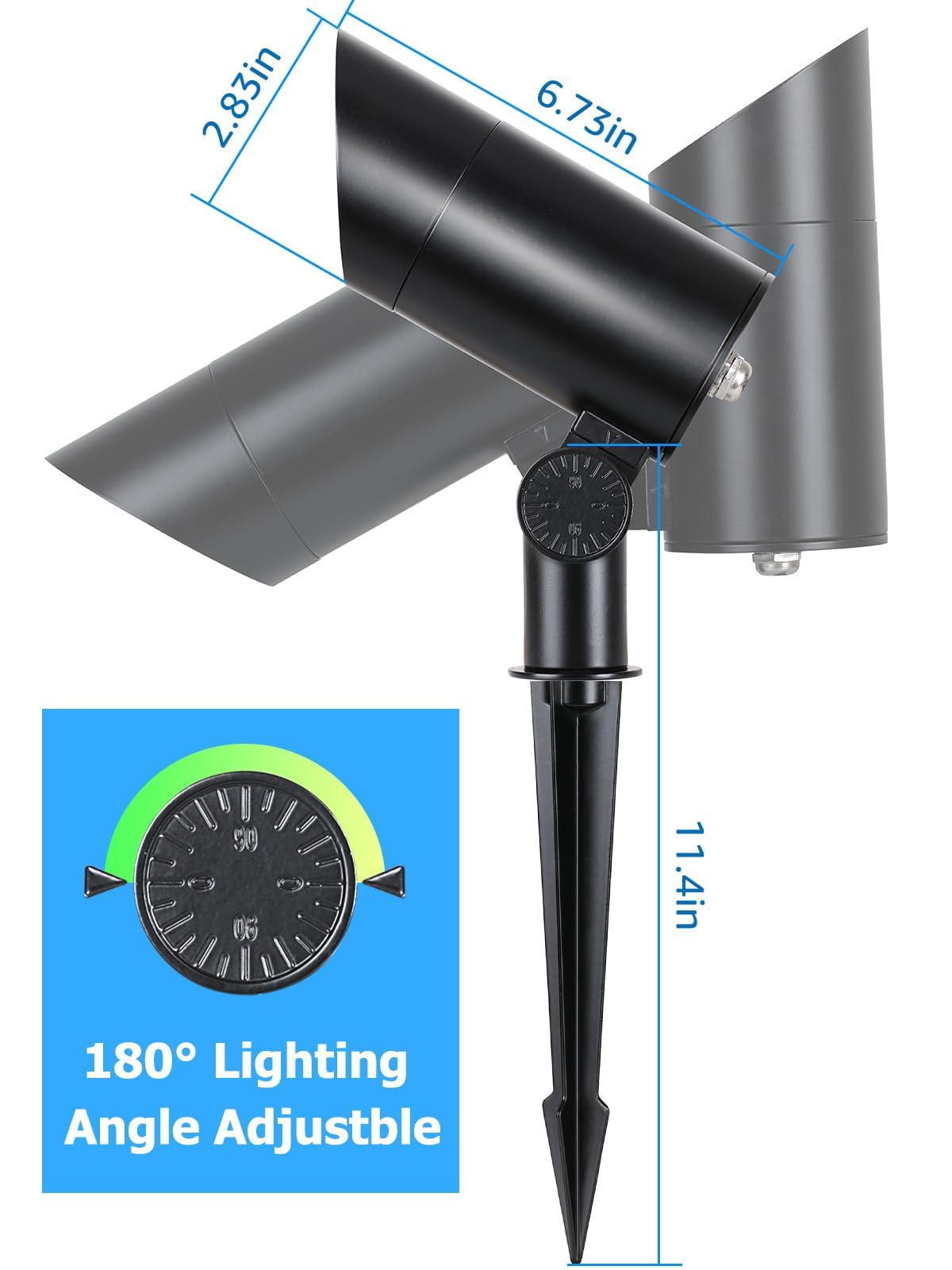 SUNVIE 30W LED Spot Lights Outdoor 5000K Daylight Flag Pole Light 120V Plug in Spotlight Outdoor with US 3-Plug Waterproof Flag Lights Outdoor Ultra Bright Landscape Spotlights for Palm Tree Statue