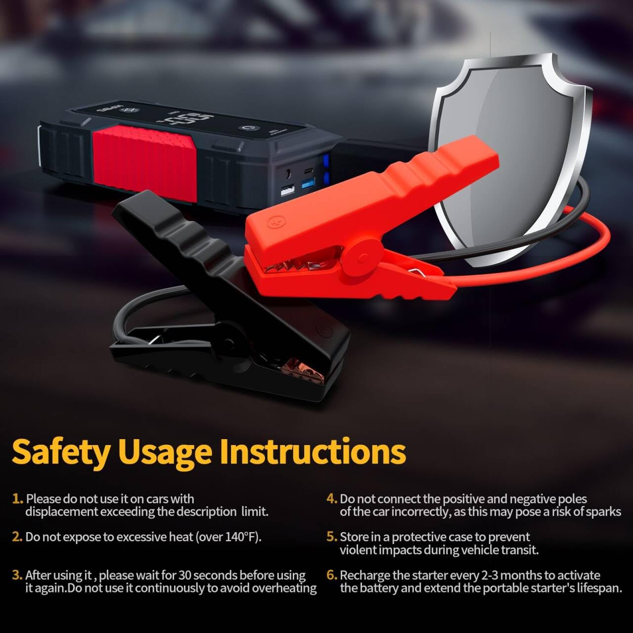HPBS H50 Jump Starter - 5000A Jump Starter Battery Pack for Up to 10.0L Gas and 8.0L Diesel Engines, 12V Car Battery Jumper Starter Portable with 3.0" LCD Display, Jump Box