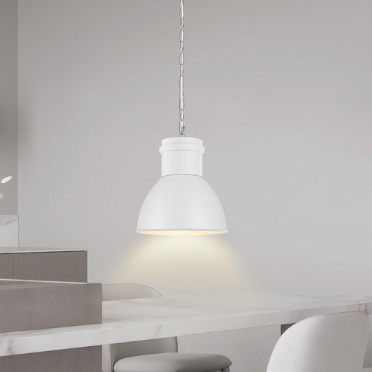 BoostArea White Pendant Lights Kitchen Island, 10.6" Large Metal Shade and 70.9'' Adjustable Height, Modern Pendant Lighting Fixtures,Farmhouse Hanging Pendant Light for Kitchen Island/Bar,No E26 Bulb
