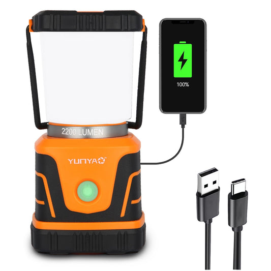 Camping Lantern Rechargeable 2200LM, LED Flashlight Lanterns for Power Outages, Emergency,Camping,Hurricane, Lanterns with IPX5 Waterproof,4 Light Modes,4400mAh Power Bank