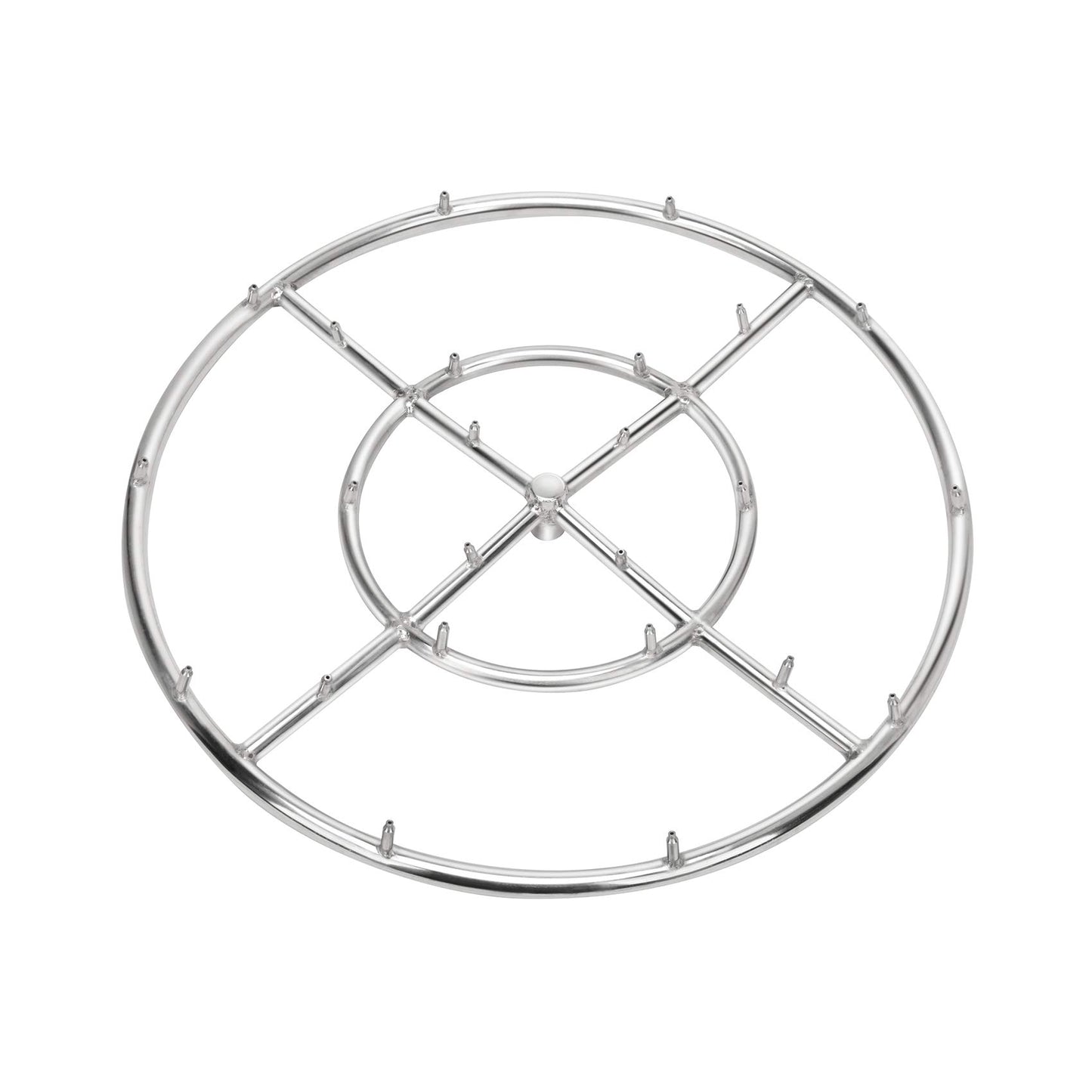 Stanbroil 24" High Flame Round Jet Burner Ring for Natural or Propane Gas Fire Pit, 304 Series Stainless Steel, Double Ring
