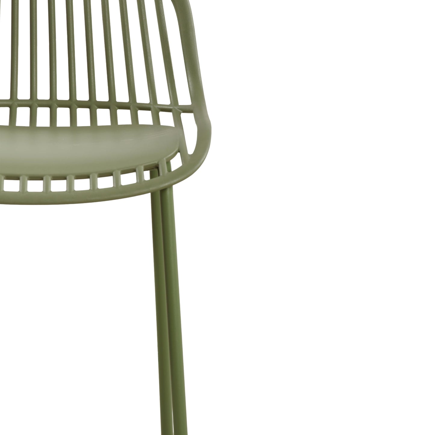 Merax Lightweight Outdoor Bar Chairs Set of 2, Weather-Resistant Plastic & Metal Backless Patio Bar Stools, Bar Height for Balcony, Garden, Poolside, Sage Green