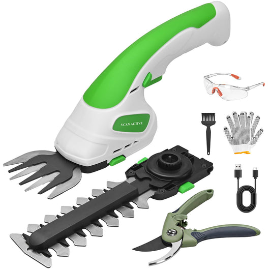 7.2V Hedge Trimmer Cordless | 2-in-1 Handheld Electric Shrub Trimmer & Grass Shear with Pruning Shears | 3.0Ah Lightweight Rechargeable Battery Powered for Garden, Yard, Lawn