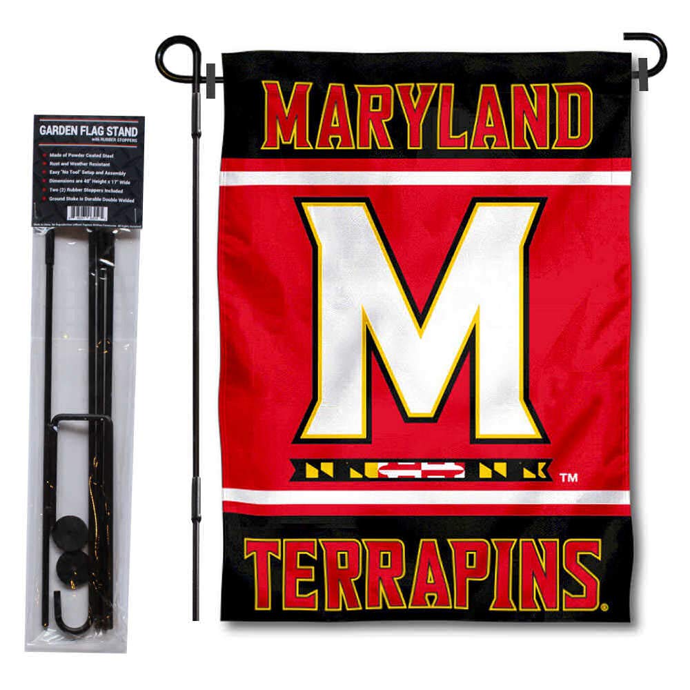 Maryland Terrapins Garden Flag with Stand Holder