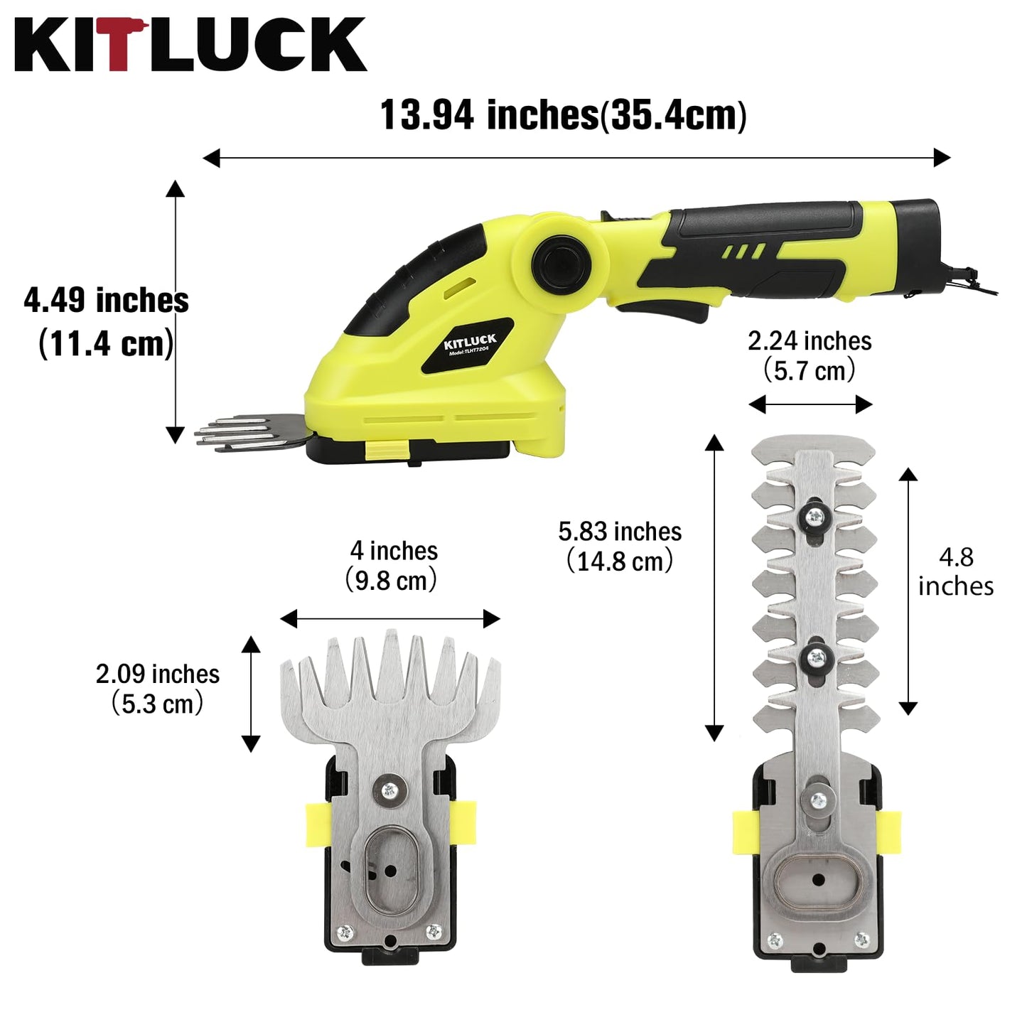 KITLUCK 8V Cordless 2-in-1 Grass Shear & Hedge Trimmer,Handheld Electric Grass Trimmer Hedge Shears/Grass Cutter Rechargeable,2000mAh Battery for Yard, Garden, Lawn Care