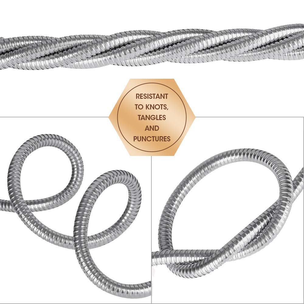 Beaulife Metal Garden Hose 100 ft Flexible No Kink Lightweight RV Drinking Water Hose Extension Leader Hose Heavy Duty Outdoor