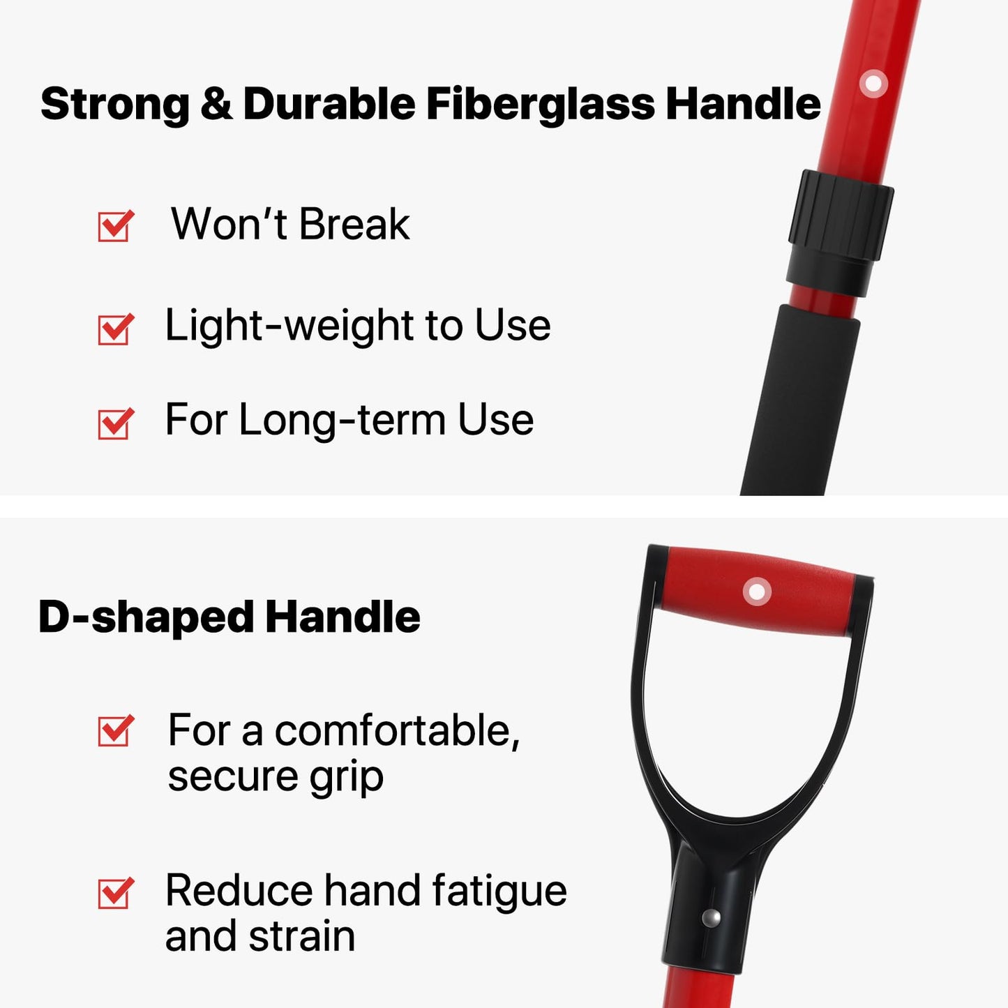 COSITA Pitch Fork for Garden, 44-Inches Pitchfork with Fiberglass Handle, Gardening Spading Fork with 4 Metal Tines, Heavy Duty Pitchfork for Manure, Mulch, Digging, Aeration, Red