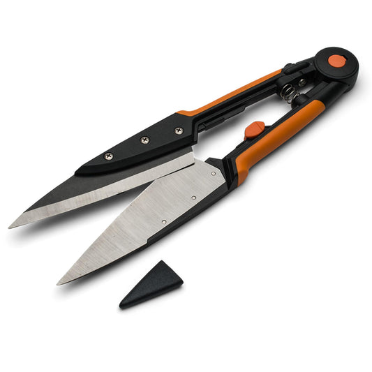 Garden Clippers - Grass Cutter Hand Edging Shears - Straight Yard Scissors for Outdoor Edges, Weeding, or Hedge Shears by Kings County Tools
