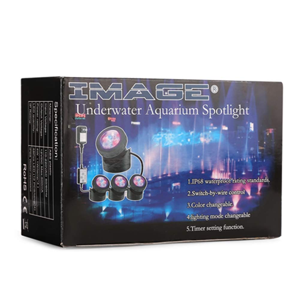 Pond Lights Remote Control Submersible LED Lights [Set of 4] IP68 Underwater Lights Aquarium Spotlight 48LED with Timer Landscape Lamp for Swimming Pool Fish Tank Fountain Pond Decoration