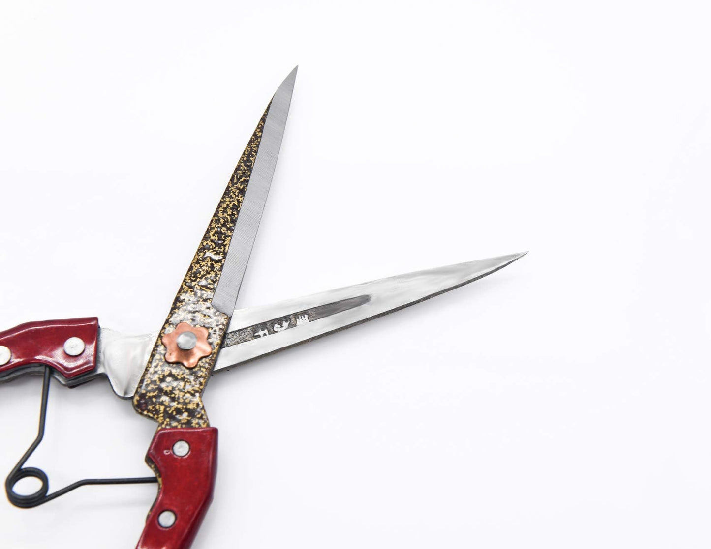 Grass Shear Sheep Shear Alpaca Shear - Coated Wear-Resistant Handle, Manganese Steel Double Blade, Strong Spring Suitable For Cattle And Sheep and Horse Hair Hand-Cut (Red 10.2 inches)