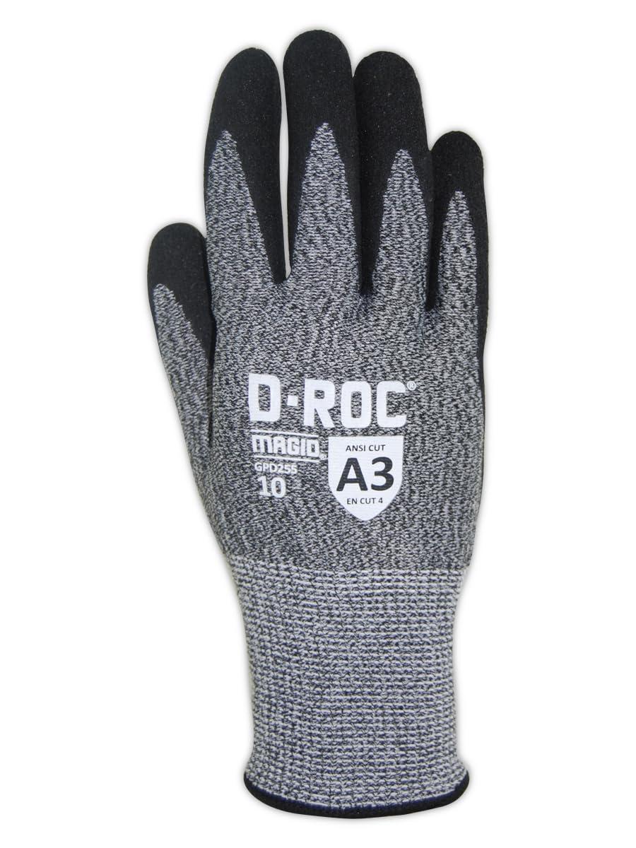 MAGID Griffin Gear ANSI A3 Hyperon Blended Sandy Nitrile Coated Work Gloves, 1 Pair, Size 11/2XL, GPD255