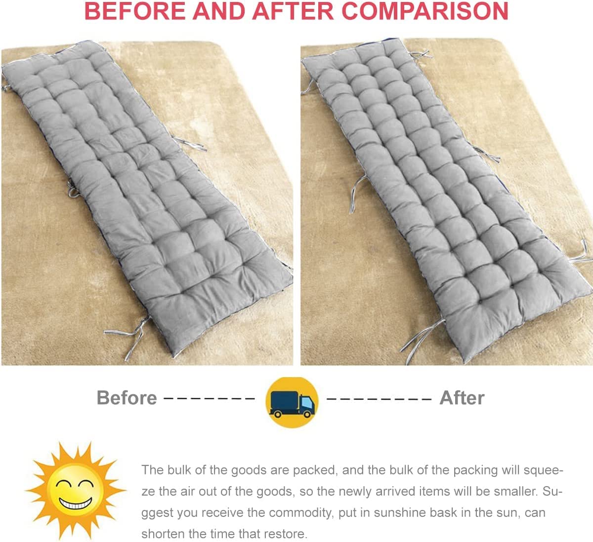 Shapeazy Sun Lounger Chair Cushions, 67-inch Lounge Chaise Cushion Sun Lounger Mattress with Non-Slip Back Elastic Sleeve for Garden Outdoor/Indoor/Sofa/Tatami/Car Seat/Bench (Coffee)