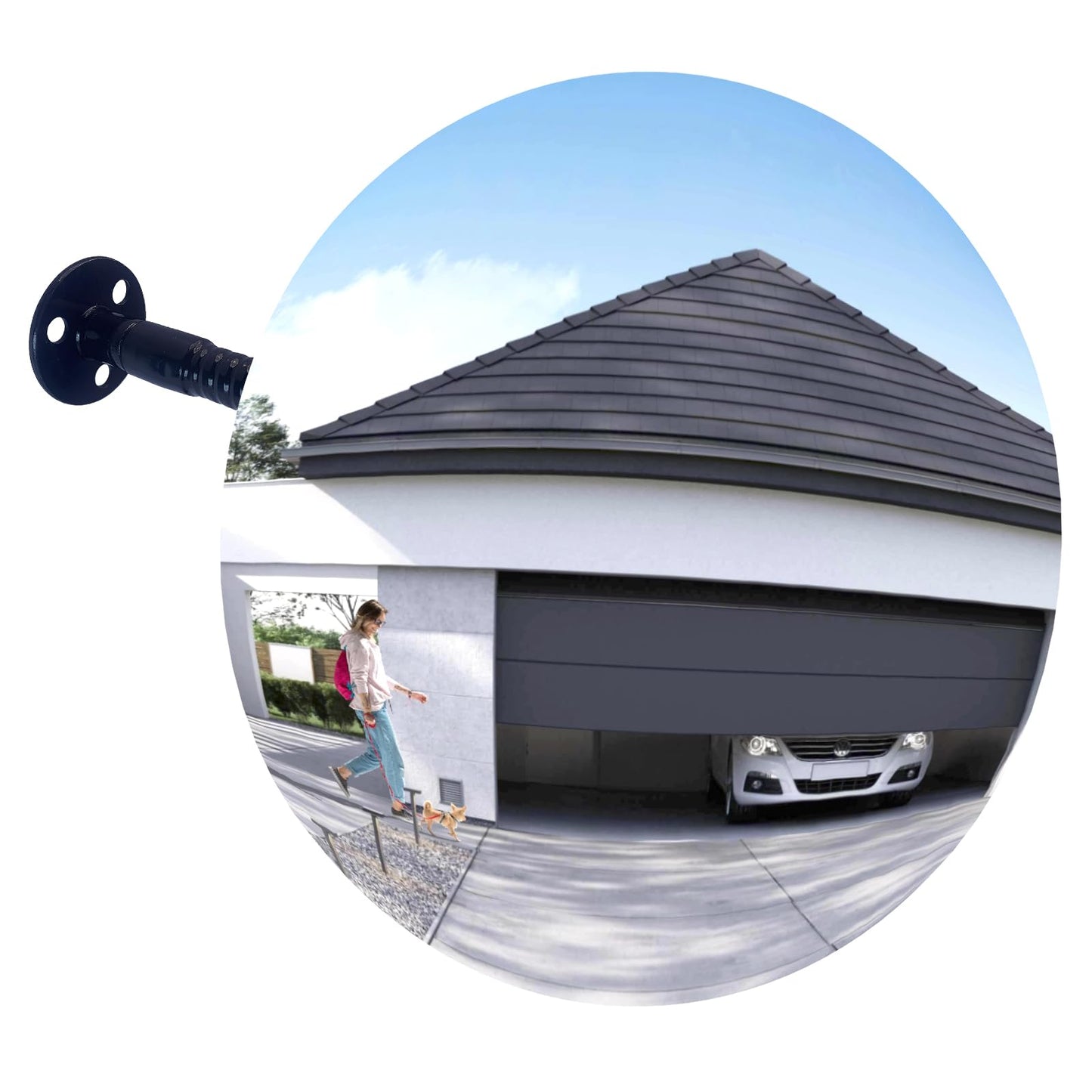 12" HD Frameless Acrylic Convex Mirror - 180 ° adjustable wide-angle field of view-Angle View for Indoor/Outdoor Security, Eliminating Blind Spots in Garages, Warehouses, Office,Driveways & Stores