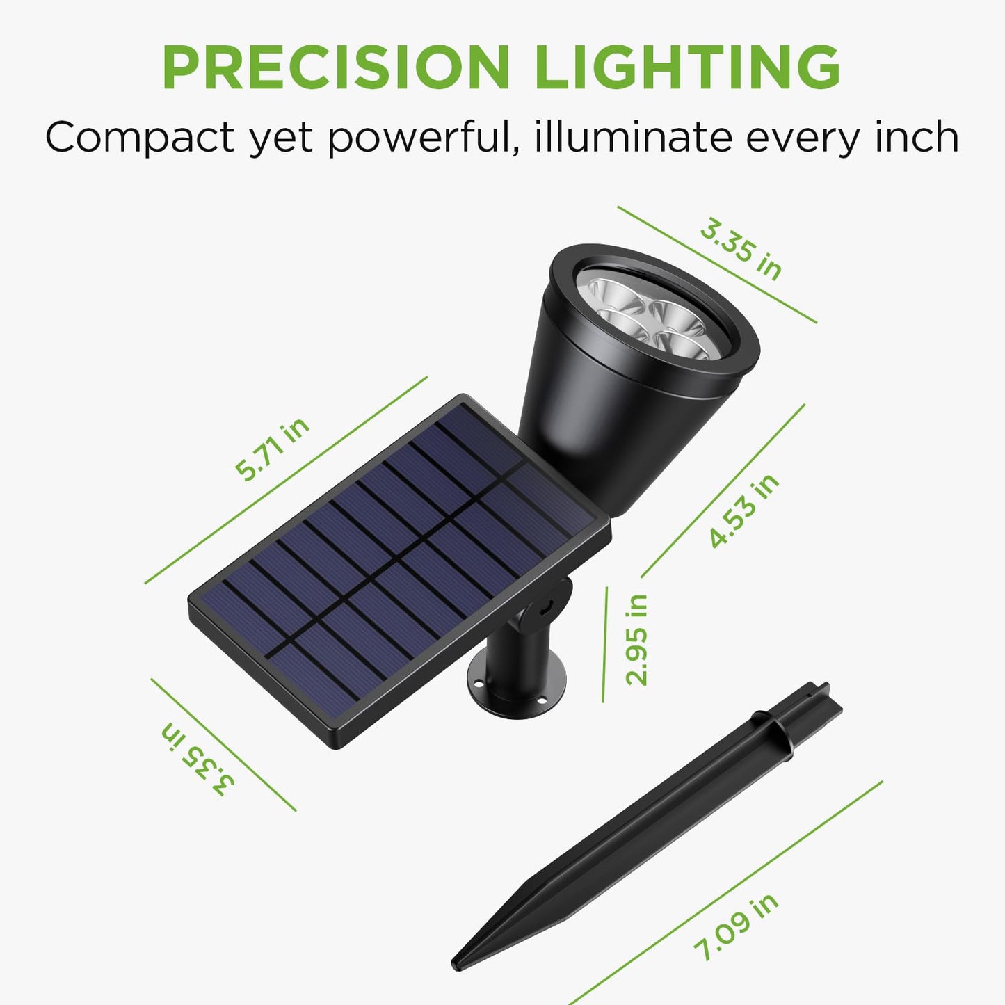 InnoGear Solar Spot Lights, Outdoor Solar Lights Solar Spotlights Flag Pole Light Waterproof Landscape Lighting Outside for Flag Uplighting Backyard Patio Pathway Statue Palm Tree Sign, Cool White