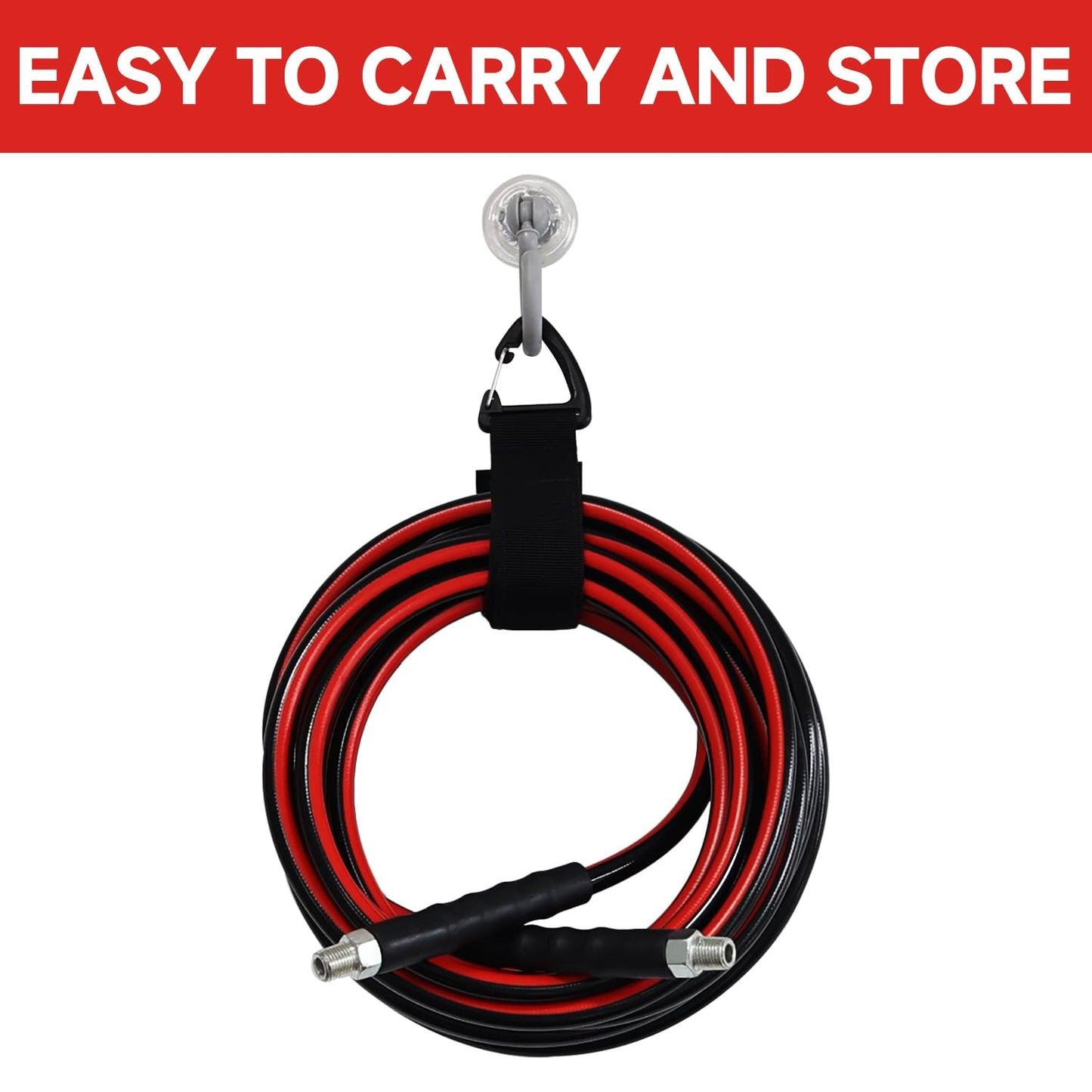 Sewer Jetter Kit for Pressure Washer 200FT, Drain Cleaner Hose 1/4 Inch NPT, NPT Corner Swivel and Push Button Nose Sewer Jet Nozzle Wrenches Gloves Waterproof Tape Pearl Brooch,5800PSI