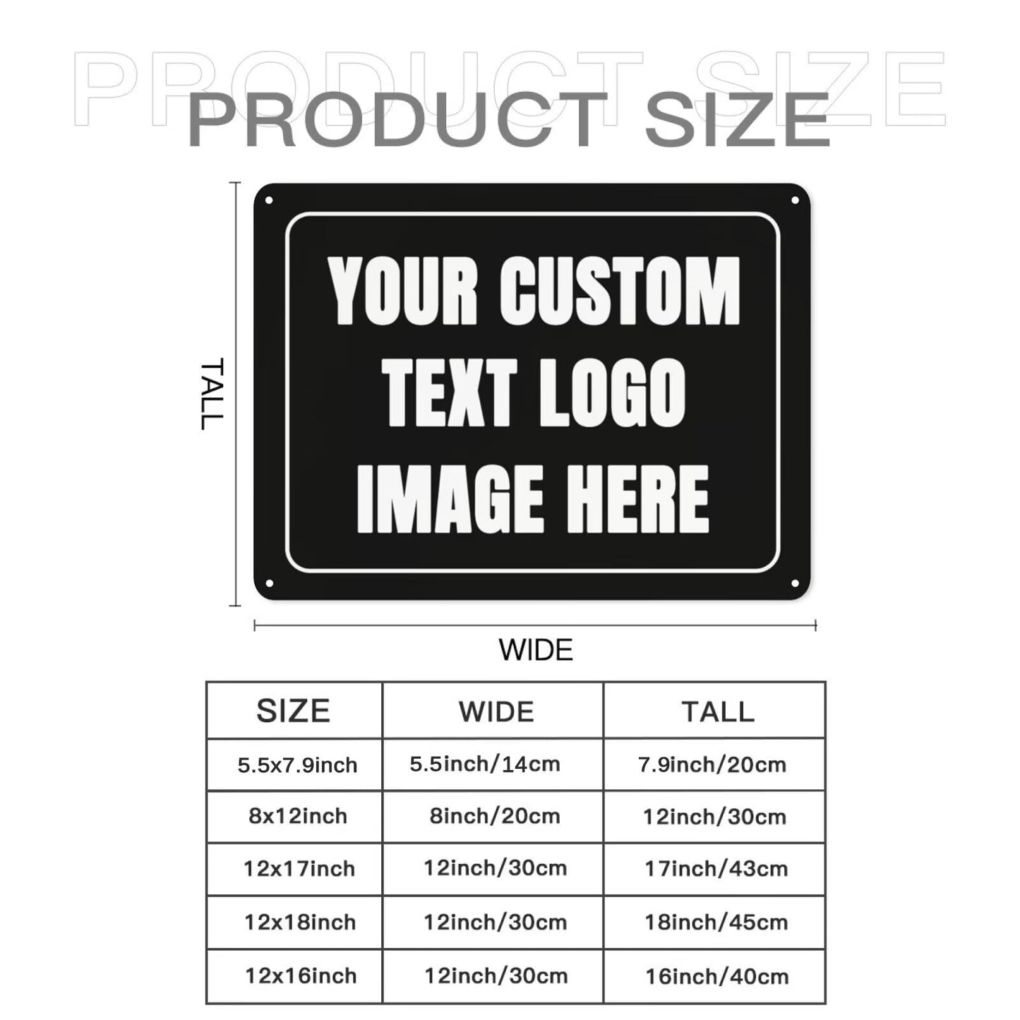 Custom Sign Personalized Metal Sign Custom Signs for Office/Wall/Garden/Indoor or Outdoor/Home Signs Design Your Logo/Text/Image-12x8Inch
