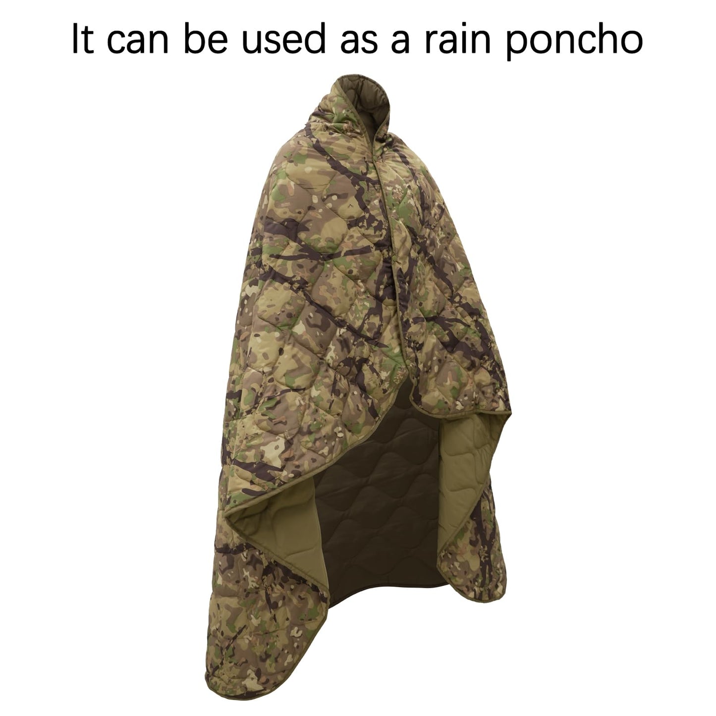 Tongcamo Poncho Liner Military Outdoor Camping Blanket for Travel, Beach, Grass, Picnic, Car Emergency, Outdoor, Survival