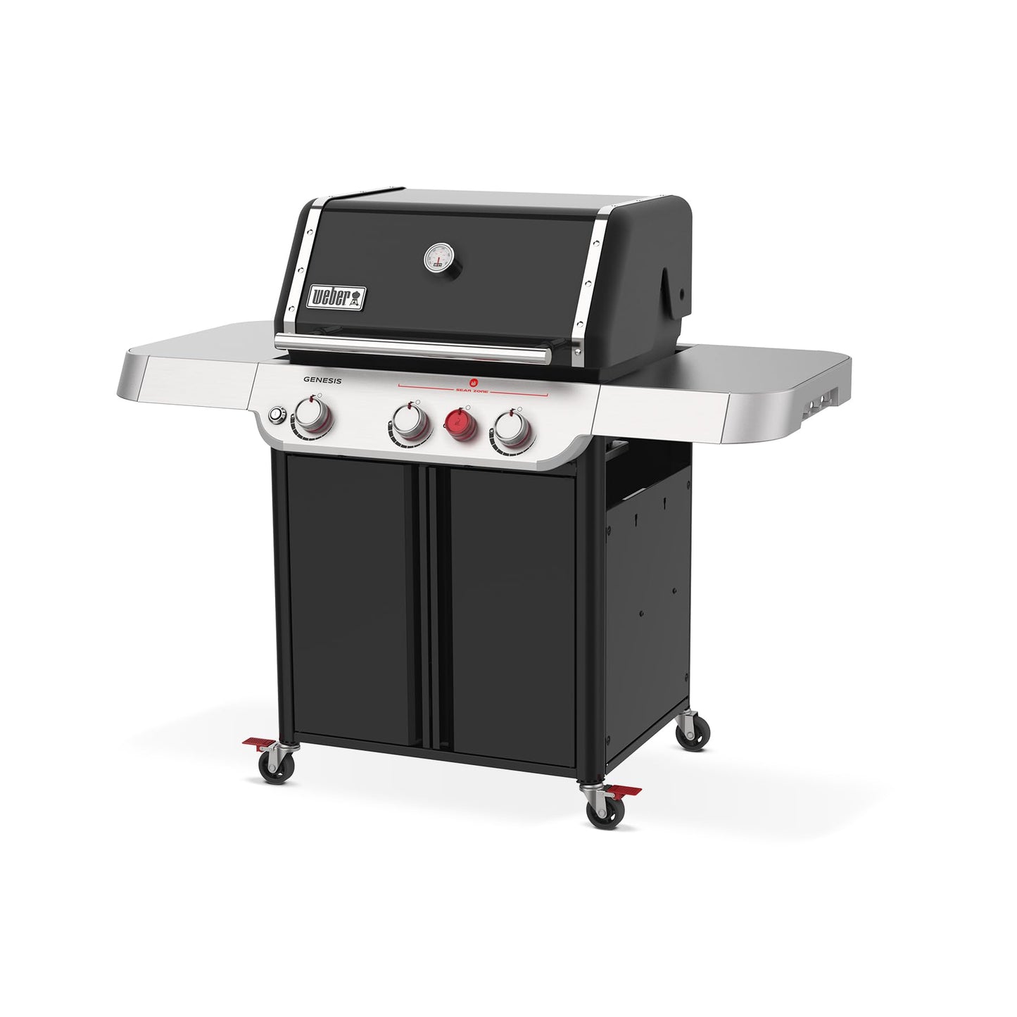 Weber Genesis E-325 Liquid Propane Gas Grill for Outdoor Cooking, 3 Burners, Black – Porcelain-Enameled, Cast-Iron Grates, PureBlu Burners & Sear Zone