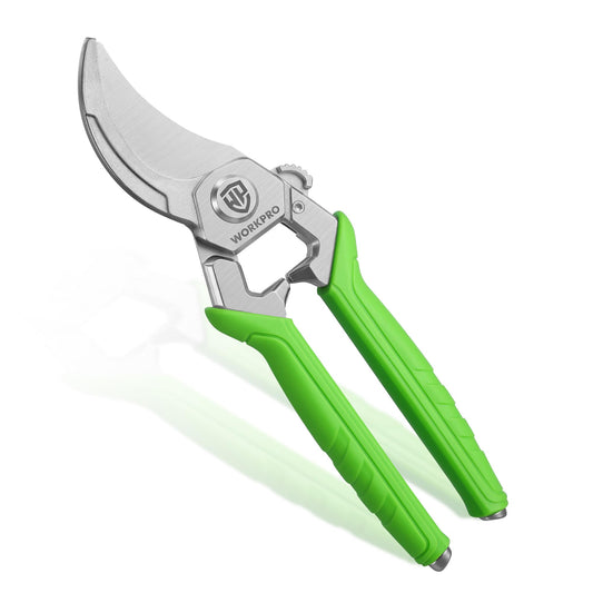 WORKPRO 8.5" Bypass Pruning Shears, Professional Garden Shears with Forged Steel Blades, 3/4" Cut Capacity, Spring-Loaded, Safety Lock, Hand Pruner & Plant Clippers for Trimming, Bonsai, Flowers