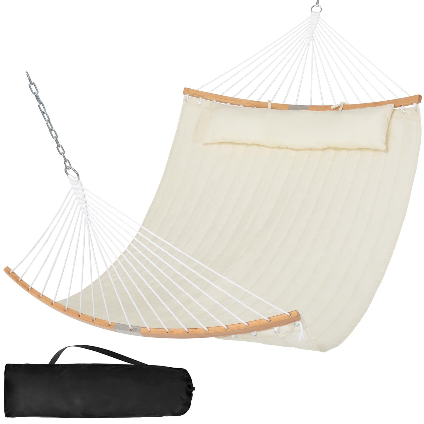 SUNCREAT Hammocks for Outside Hanging Tree Hammock for Outdoor, Large Replacement Hammock for Stand, Beige