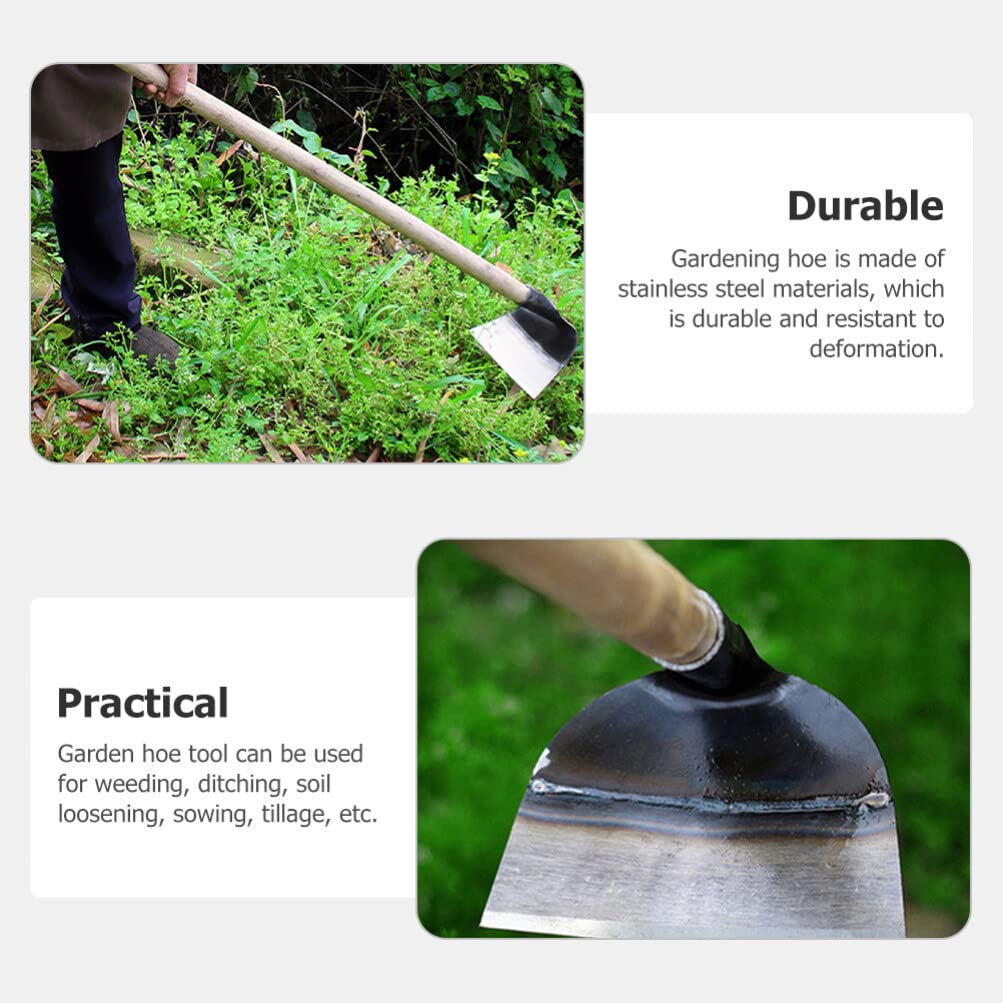 DOITOOL Heavy Duty Garden Hoe Tool Solid Steel Hand Hoe for Weeding Digging Soil Loosening and Planting in Backyard and Farm