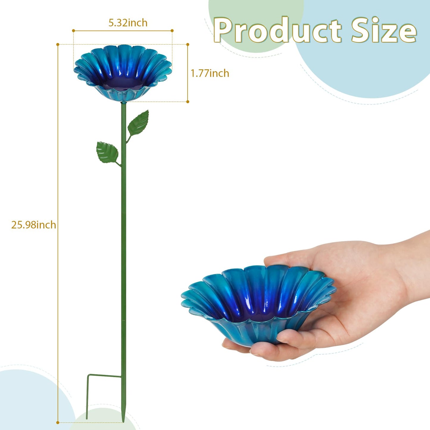 Retyion Large Bee Watering Station, 4 Pack Small Bird Bath for Outside, Metal Butterfly Feeders Bowl with 5.32'' Flower Design Bee Bath for Garden Decor (Classic-Flower 4-Pack)