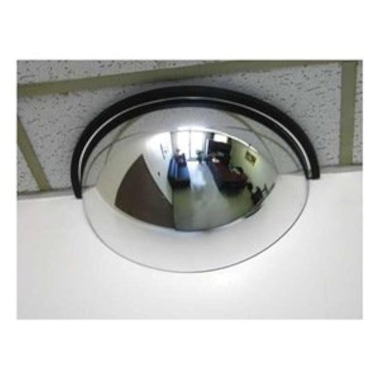 18” Acrylic Half Dome Mirror with Steel back, Round Indoor Security Mirror for Driveway Safety Spots, Outdoor Warehouse Side View, Circular Wall Mirror for Office Use - Vision Metalizers (DSB1812)