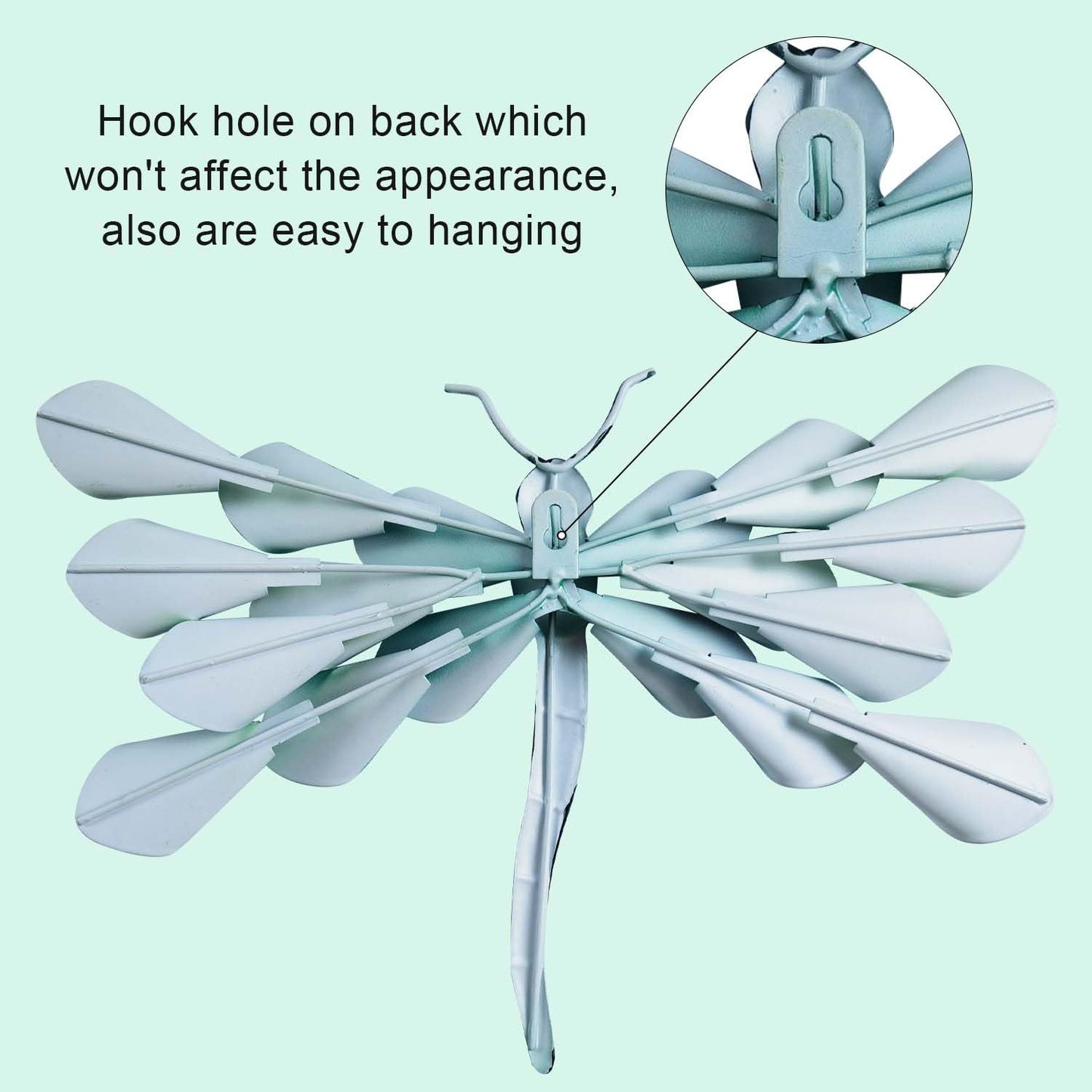 LIFFY Metal Dragonfly Wall Decor Handmade - Outdoor Metal Wall Art Decor for Patio Garden Fence Living Room, Bedroom, Dragonfly Gifts
