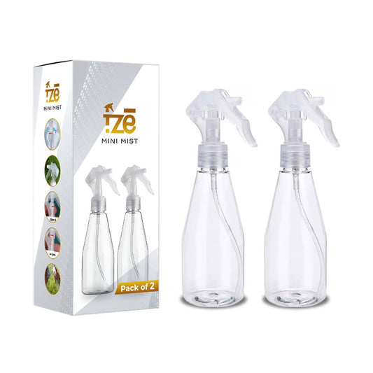 FZE Spray Bottles With Ultra Fine Mist Pack of 2 | 6.76 Oz/200ml | Plant Mister | Small Spray Bottle for Hair | Plants | Cleaning | Gardening | Essential Oil Mist Spray [ Mini Mist]