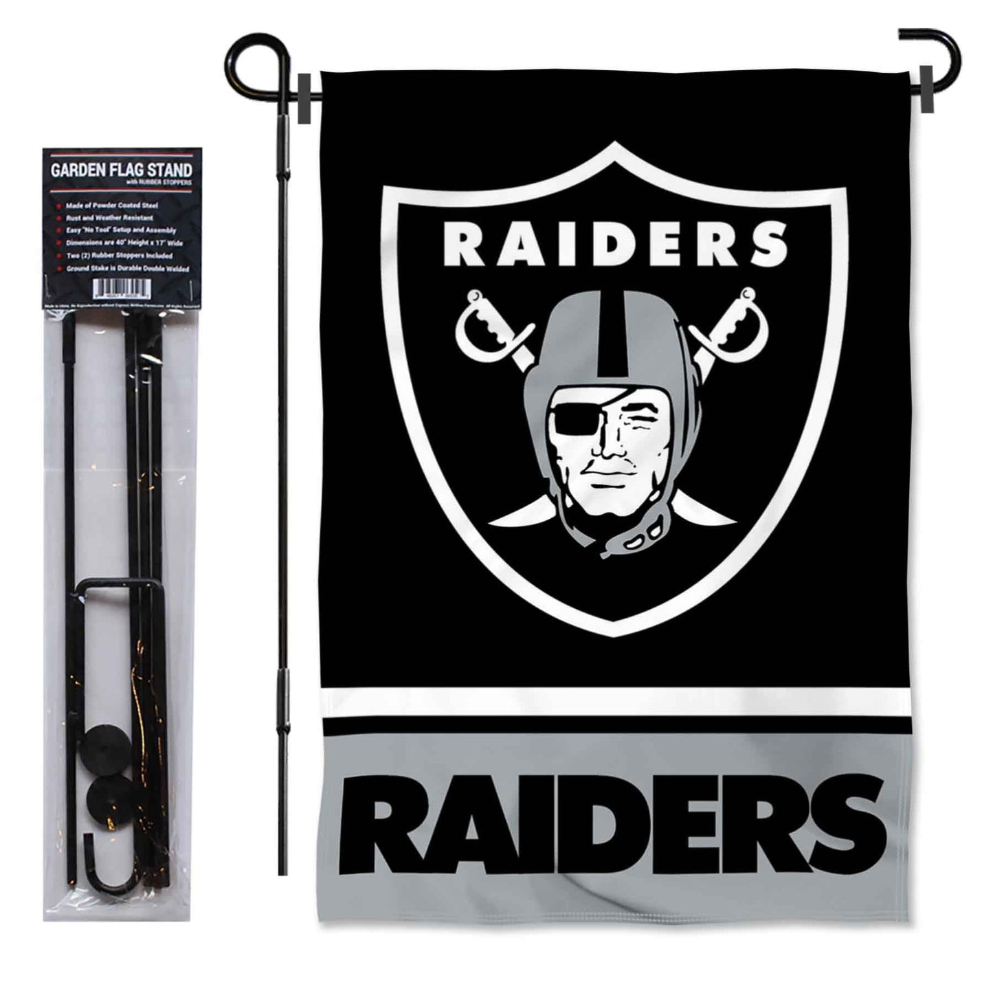 Las Vegas Raiders Garden Flag with Stand Holder