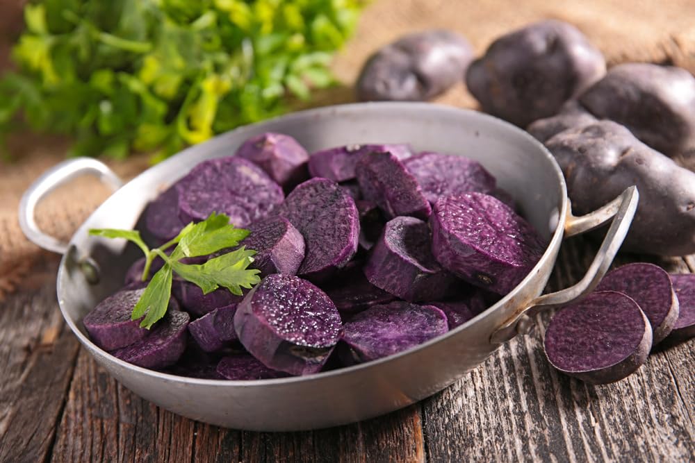 Adirondack Blue Potato - Certified Potato Seed - 3LB Pack - American Raised - Whole Potatoes - Non GMO - Ready to Grow - Great for Organic Gardeners