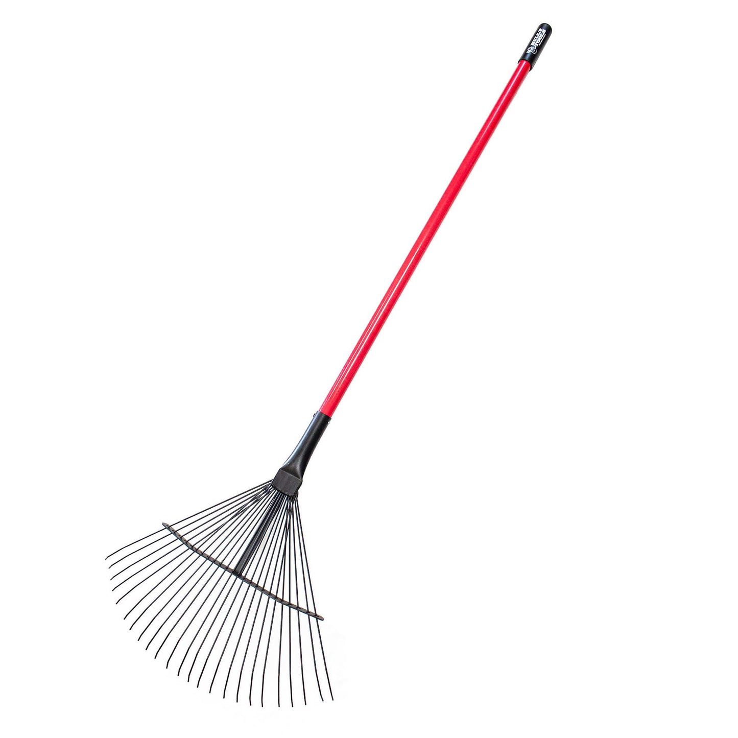 Bully Tools Heavy Duty Metal Leaf Rake - 24 High Carbon Spring Steel Tines with Fiberglass Handle, Thatching and Wide Lawn Rake for Leaves, Yard Debris and Garden Tool, 100% Made in The USA, 24-Inch