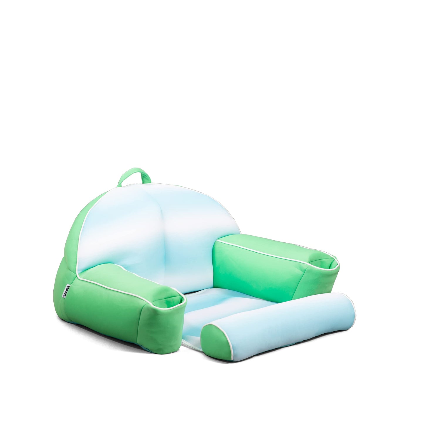 Big Joe Lazy Lounger No Inflation Needed Pool Float with Headrest and Footrest, Rolling Wave Aqua Double Sided Mesh, Quick Draining Fabric, 3.5 feet Lounger