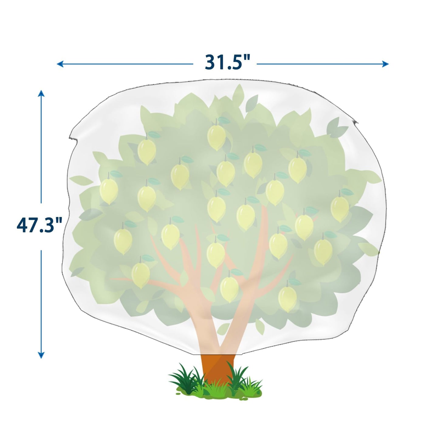 Homimp Frost Protection for Plants,Plant Covers Warm Plant Protection Cover Bags for Winter Frost Cold Weather Shrubs & Trees Jacket Covers (Yellow, 31.5" W x 47.3" H(8 PCS))