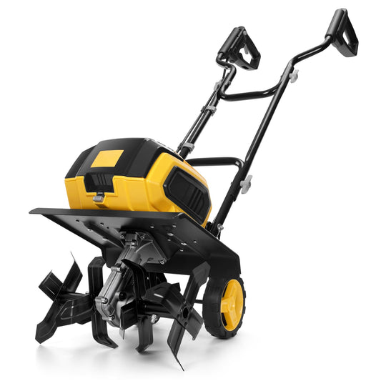 40V Brushless Cordless Tiller Cultivator Compatible with Dewalt 20V Battery(Tool Only), Electric Garden Tiller w/16 Steel Tines, 14.2" Tilling Width, 8.7" Depth, Safety Lock, Portable Rototiller