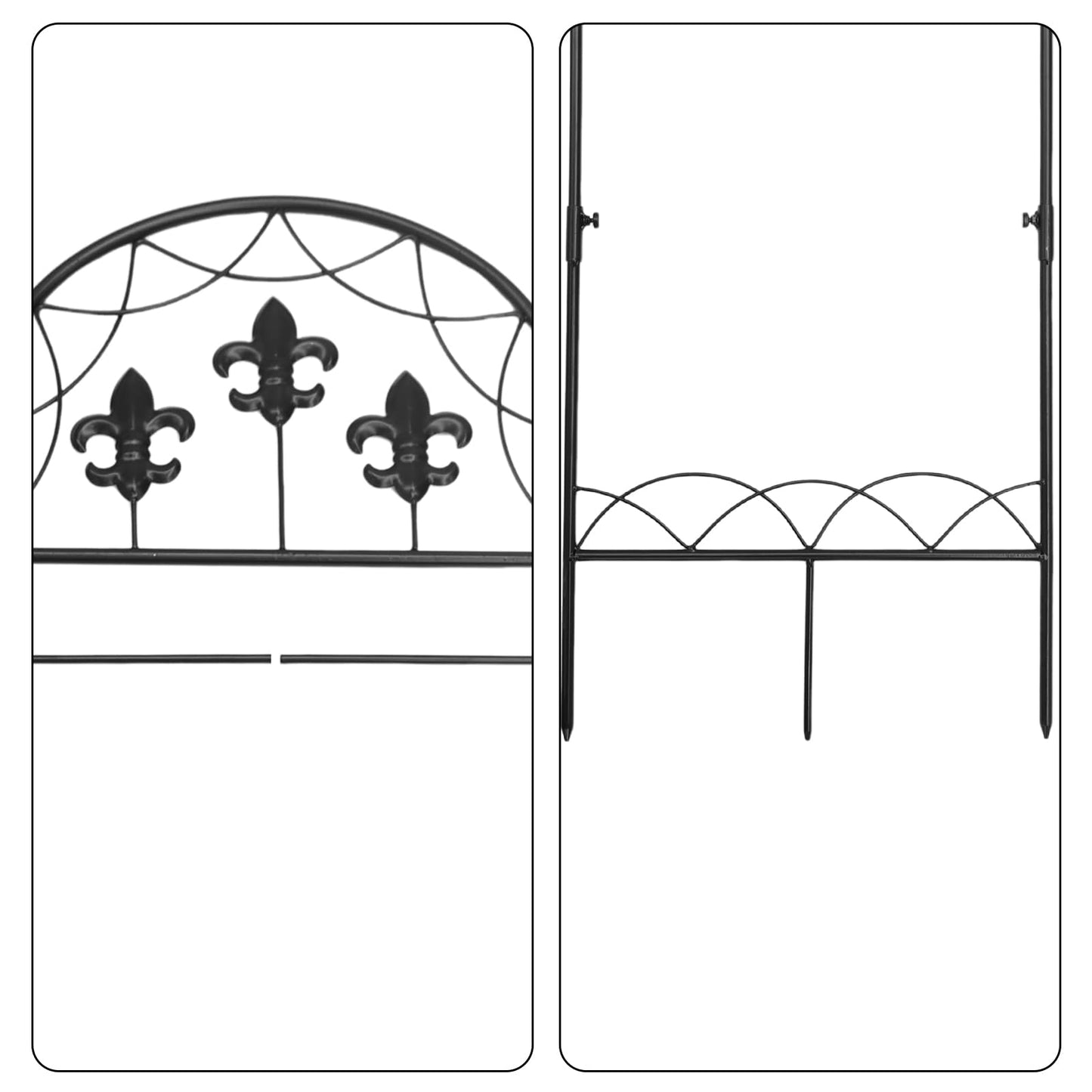 ESTTOP Garden Flag Stand, Metal Yard Flag Holer, Fleur Style Decorative Flag Pole Stake for Outside, Suit for 12 * 24 inch Christmas Garden Flag (Flag Not Include)