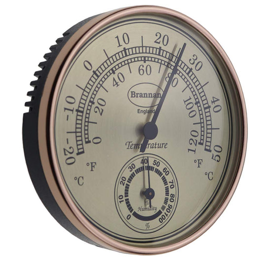 Thermometer Hygrometer with Gold Dial Garden Greenhouse Office Temperature Humidity
