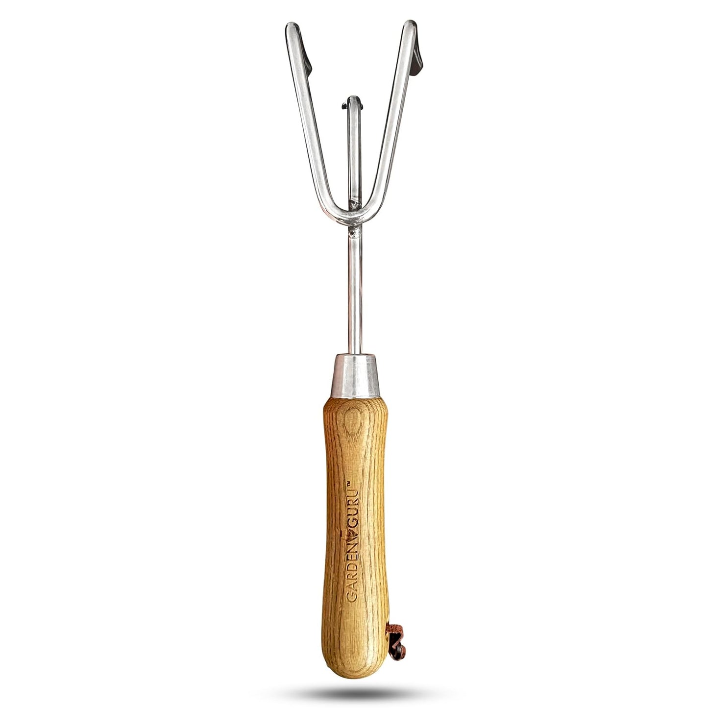 Garden Guru Eco Hand Cultivator Rake Tiller Tool- 100% Recycled Stainless Steel - Rust Resistant - FSC Certified Wood Ergonomic Handle - Great for Gardening Cultivating Loosening Weeding